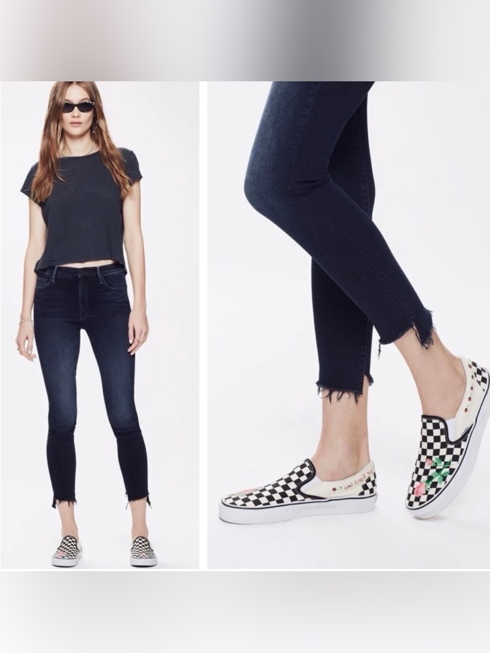 MOTHER. The Stunner Zip Two Step Fray. Holding Hands. Size 28.